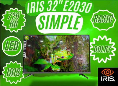 TV IRIS E2030 32" POUCES - LED HD BASIC - FLICKER FREE - DOLBY AUDIO- 16:9 60HZ - HDMI / USB -BLACK