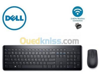 DELL Wireless Keyboard and Mouse - KM3322W -2.4GHz, Optical LED Sensor -Mechanical Scroll - QWERTY -