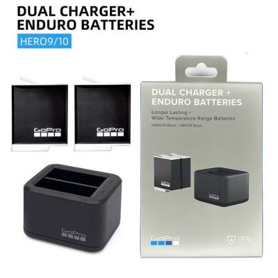 GoPro Dual Battery Charger + Enduro Chargeur batterie double avec batteries Enduro Pour HERO 9 10 11