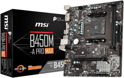 MSI B450M-A PRO MAX micro-ATX Socket AM4 AMD - 2x DDR4 - SATA 6Gb/s + M.2 - USB 3.0 