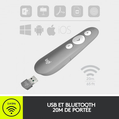 Logitech R500s - Télécommande de présentation - 3 boutons