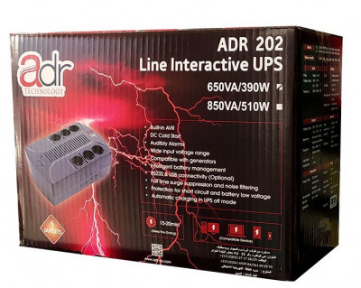 ADR 202 Onduleur  650V- 390W - Interactif en Ligne UPS - 6 Sorties 