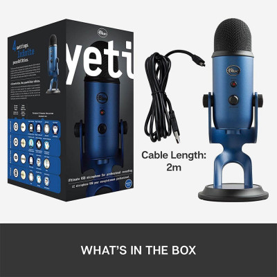 Logitech by Blue Yeti Microphones USB pour enregistrement-streaming-podcast- compatible PC- MAC
