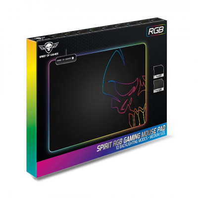 Spirit of Gamer Skull RGB Gaming Mouse Pad Taille M Tapis de souris pour gamer 