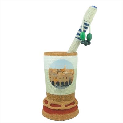 Porte-Stylo Artisanal en Argile de Ghardaïa - Savoir-faire Ancestral pour un Bureau Inspirant