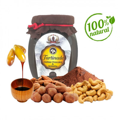 Tartinade Datte Au Chocolat & Fruits Secs Pot De 200 Gr
