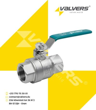 VANNE À BOISSEAU SPHÉRIQUE 2 PIÈCES EN INOX 316 FILETÉ