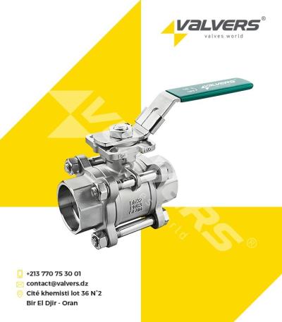 VANNE À BOISSEAU SPHÉRIQUE 03 PIÈCES EN INOX 316 FILETÉ MOTORISABLE  