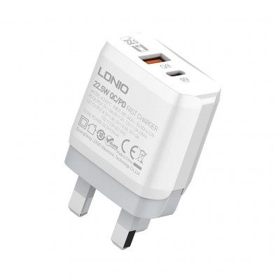 CHARGEUR SIYOTEAM LDINIO A2318C 20W 1 X USB  1 X TYPE C AVEC CABLE