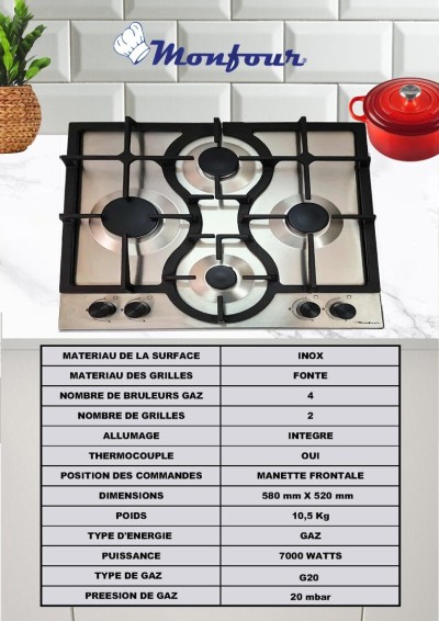 TABLE DE CUISSON INOX