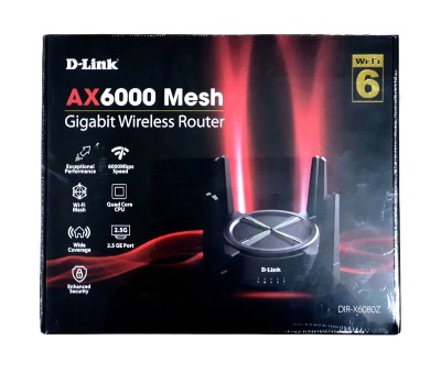 D-LINK ROUTEUR DIR-X6080Z - AX6000 MESH WIFI-6 - 6000 Mbps - 2.5 GIGABIT - OFDMA - MU-MIMO - BLACK