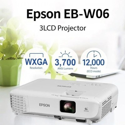 EPSON EB-W06 - VIDÉOPROJECTEUR WXGA - 3700 LUMENS - 3 LCD - JUSQU'À 100"- 12 000H - HDMI - SPEAKERS