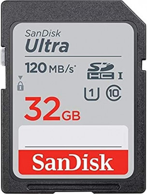 SanDisk Ultra Carte Mémoire 32Go SDHC UHS-I Jusqu'à 120 Mo/S