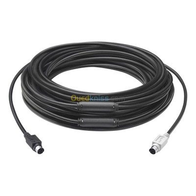 CABLE D'EXTENSION LOGITECH GROUP 15M - MINI-DIN 6 BROCHES - SYSTÈME GROUP - FFC CLASSE - ROHS -NOIR