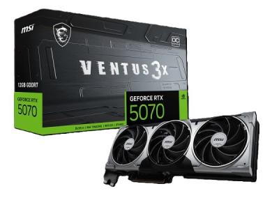 MSI GEFORCE RTX 5070 VENTUS 3X OC - 12 GO GDDR7 - TRIPLE FAN - OVERCLOCK - DLSS - RAY TRACING -BLACK