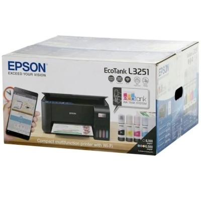 EPSON ECOTANK L3251- A4 MULTIFONCTION - 4 COULEUR À RÉSERVOIRS JET D'ENCRE - USB - WI-FI DIRECT -