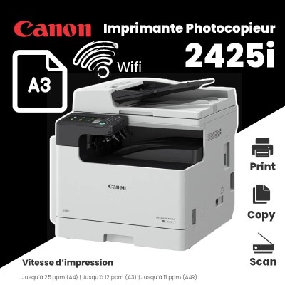 CANON IR2425 i - COPIEUR LASER MONOCHROME A3 / A4 MULTIFONCTION - 25PPM - ADF - RECTO VERSO