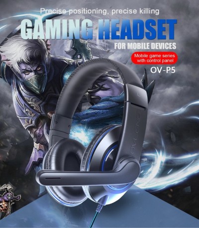 CASQUE GAMER OVLENG P5 - JACK 3.5MM + USB - MICRO INTÉGRÉ - ÉCLAIRAGE LED - PC / PS4 / XBOX / MOBILE