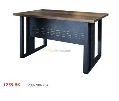 BUREAU LOCAL 1259 - BOIS MÉLAMINE - PIEDS MÉTALLIQUE - 1.2 MÈTRE - BLANC / BEIGE / MARRON - NEUF