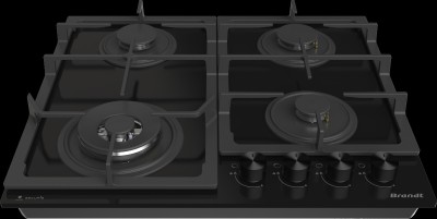 Plaque de cuisson BRANDT Gaz BPE6342BA - 4 Feux - noire