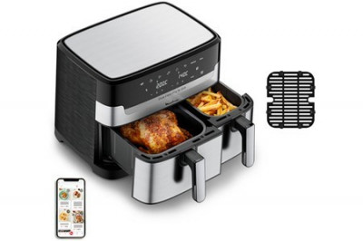 Friteuse MOULINEX A AIR DUAL EASY FRY & GRILL INOX 2 TIROIRS EZ905D20