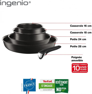Set Ingenio L2048302 Batterie De Cuisine Set De 10 Pieces Essential Noir -  Prix en Algérie