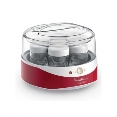 Yaourtière MOULINEX 7 Pots 13W YG229510 Yogurteo - Rouge et Blanc