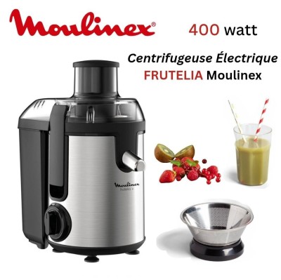 Centrifugeuse Électrique Moulinex FRUTELIA PLUS Inox - 400W 2 Vitesses 950mL