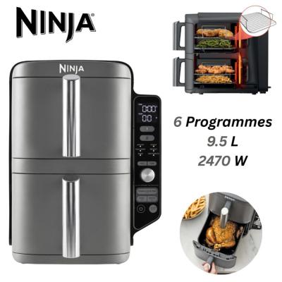 Friteuse Air Fryer NINJA sans Huile Double Stack 9.5 L 2470 W - 2 tiroirs avec 6 PROGRAMMES - قلاية
