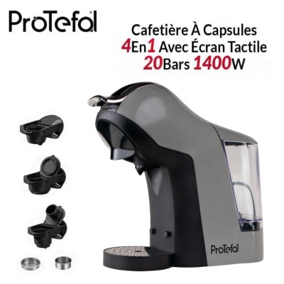 Machine À Café Protefal 4 En 1 Multi Caps et poudre 20 Bar 1400 W - ماكينة قهوة