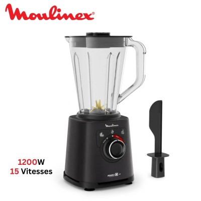 Blender Mixeur Moulinex PerfectMix+ 1200W 2L avec 15 vitesses et 6 Lames Powelix - خلاط كهربائي