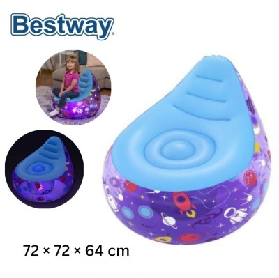 Fauteuil Pouf et Chaise Gonflable LED Lumières Spatiales Ergonomique Bestway - Cadeau pour Enfants