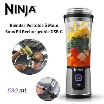 Blender Mixeur Ninja Blast Portable À Main 530mL Sans Fil - Rechargeable USB