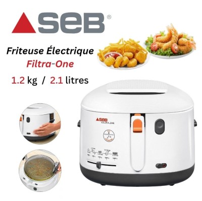 Friteuse Électrique à huile 1.2KG 2.1L 1900W SEB Filtra One FF162100 -