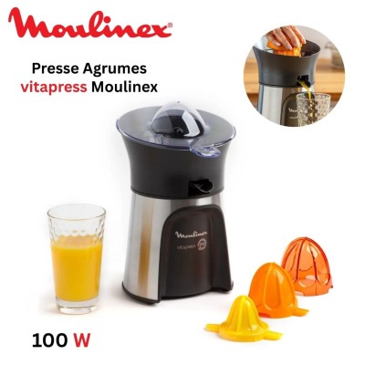 Presse Agrumes Electrique MOULINEX Vitapress 3 Cônes 100W Inox - عصارة حمضيات