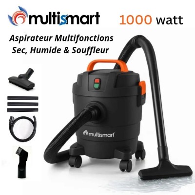 Aspirateur Poussière Sec et Humide Multismart - Souffleur 1000 W 10 Litres 