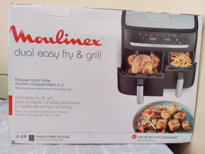Friteuse Moulinex friteuse a air Dual Easy Fry & Grill Inox 2