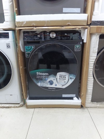 Super promo Machine à laver Hisense 12kg Séchante dark silver smart connect steam vapeur 