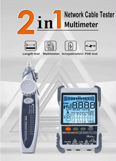  Testeur de Câbles Réseau + Multimètre 2 en 1 