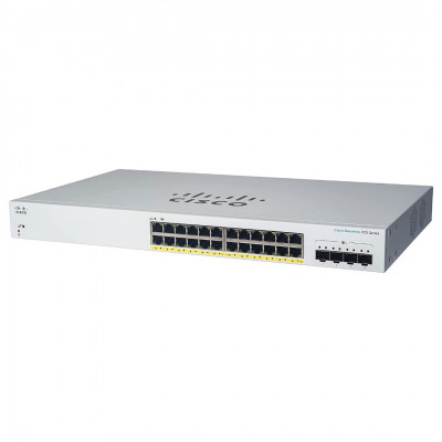  Cisco CBS220-24P-4G Switch 24 ports PoE+ 10/100/1000 Mbps + 4  SFP 1 Gbps