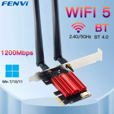 Carte réseau Wi-Fi5 FENVI AC1200 PCI-E