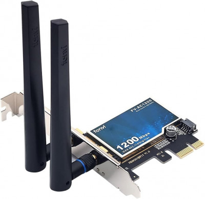 Carte réseau PCIe Wi-Fi AC Fenvi 1200Mbps pour PC Windows - Double bande Gigabite + Bluetooth 4.0