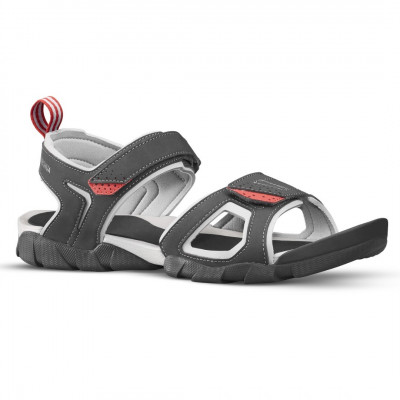 Sandales Decathlon de randonnée - NH100 - Homme Gris carbone / Gris comète / Rouge brique