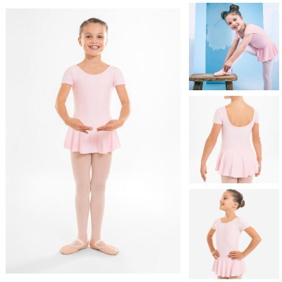 Decathlon Tunique justaucorps à jupette de danse classique Fille - Rose