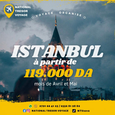  Istanbul voyage organiser  Turquie  JUIN / JUILLET / AOUTF  119.900 DA 