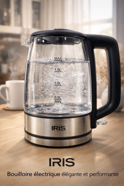 BOUILLOIRE EN VERRE IRIS IPE-BV17-220N 2200W 1.7L