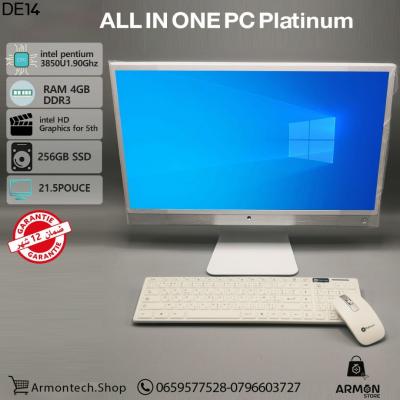 PC ALL IN ONE Platinum  Processor Pentium 4GB 256 SSD Ecran 21.5