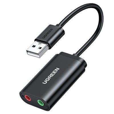 UGREEN Carte Son Externe Adaptateur USB Audio Jack 3,5mm Carte Son USB Plug Play 30712