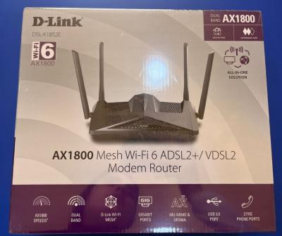 D-Link AX1800 Modem Router Wi-Fi 6 VDSL2/ADSL2+ With VoIP (DSL-X1852E) /REF:848