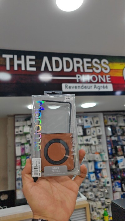 Coque Antichoc Samsung Zflip 7 en cuir Magnétique avec support rotatif